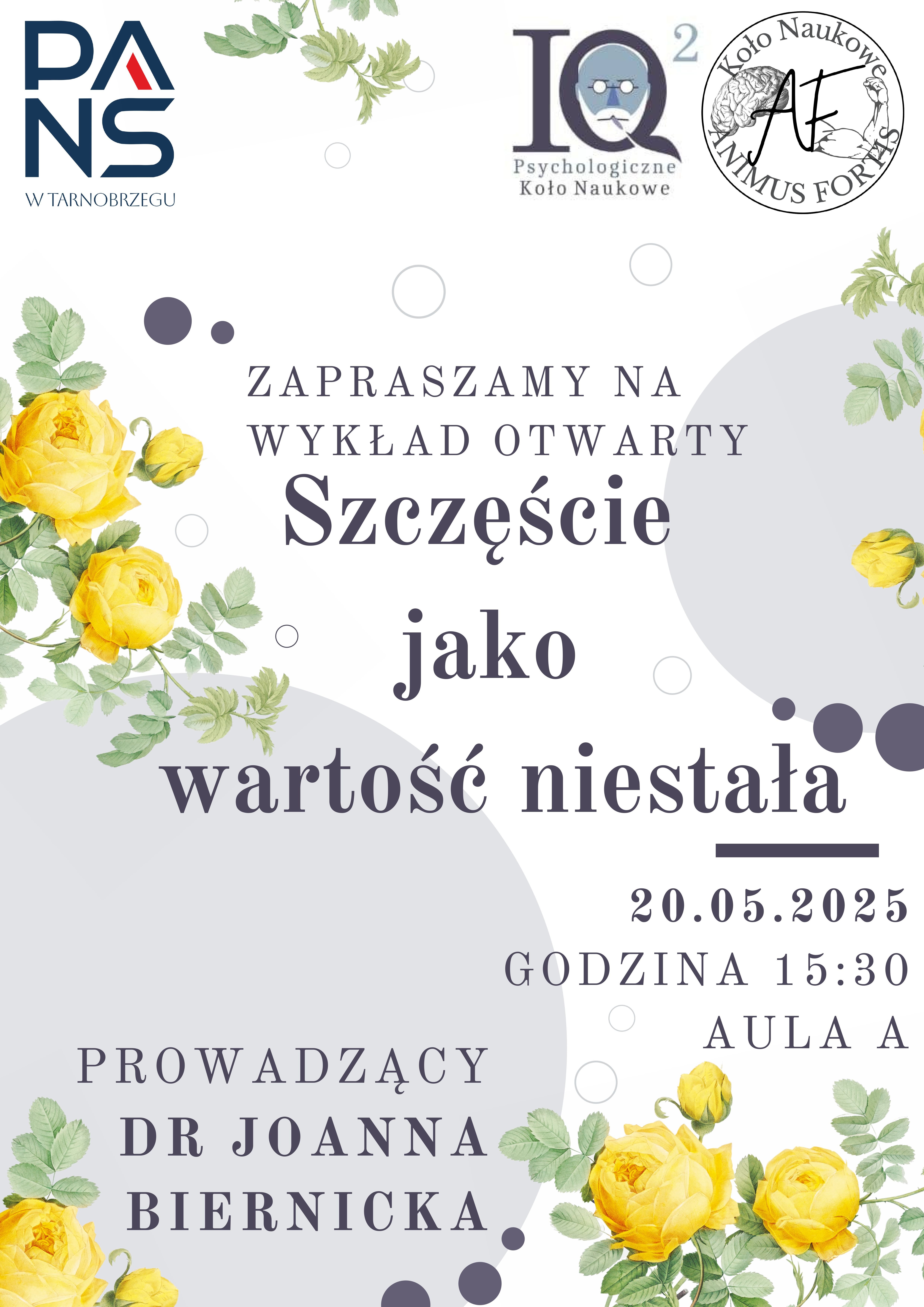 plakat promujący wykład otwarty